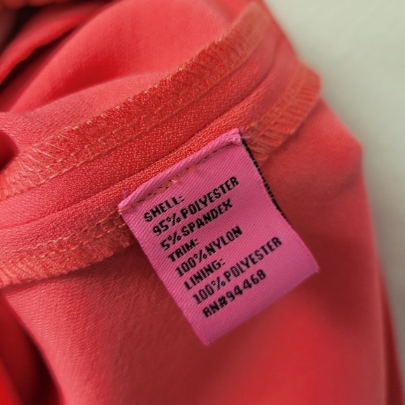 Betsey Johnson Sleeveless Lace Skater Dress Coral Black 14 - Picture 5 of 7